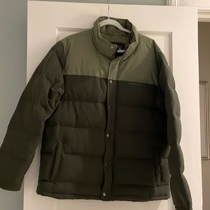 Patagonia vintage! men’s bivy down green two tone  jacket. Size Large